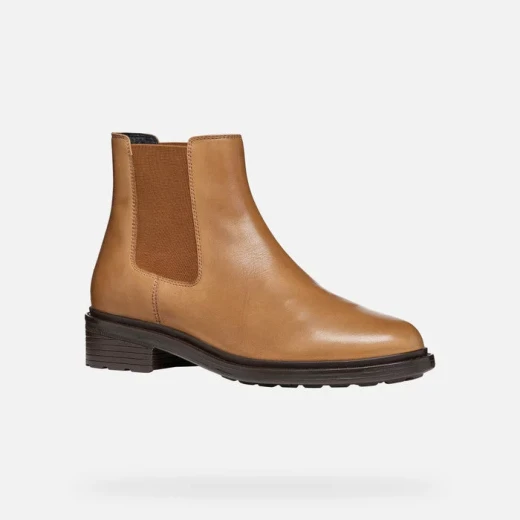 Geox Walk Pleasure Women's Ankle Boots Light Brown Leather 41 Autumnal Style Lightweight Breathable Comfortable Everyday Wear - Geox - Image 3