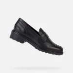 Geox Walk Pleasure Women's Black Leather Loafers Size 41, Formal Design, Breathable Comfort, Elegant Everyday Style, D36TGF.00043.C9999 - Geox