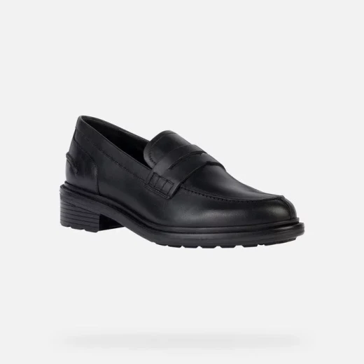 Geox Walk Pleasure Women's Black Leather Loafers Size 39: Elegant, Breathable, and Comfortable Formal Shoes for Everyday Wear. Fast Delivery and Easy Exchange. - Geox - Image 3