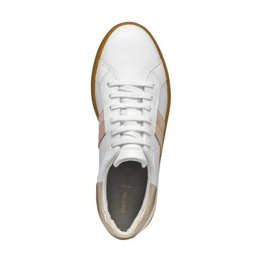 Geox Meleda Woman Sneakers White Nappa Suede Sporty Chic Design Breathable Comfortable Tennis Court Style Casual Day to Day Wear Size 37 D36UGB.08522.C1Z8Z - Geox - Image 4