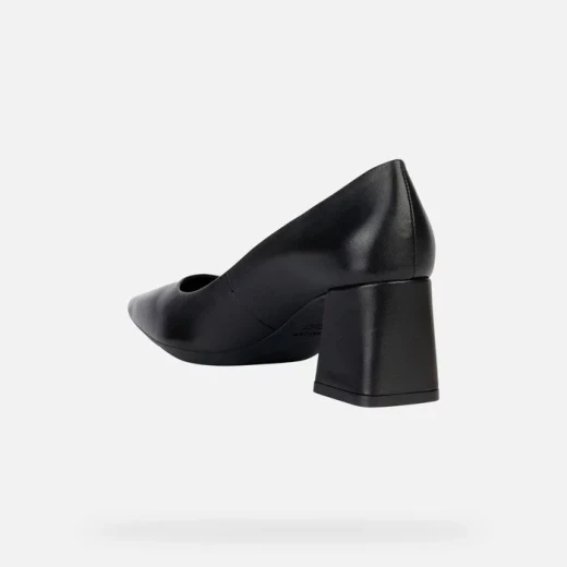 Geox Giselda Women's Black Nappa Leather Court Shoes 37 Lightweight Breathable Design Comfortable Mid Heel Perfect for Autumn Winter City Dressing Stylish and Feminine - Geox - Image 4
