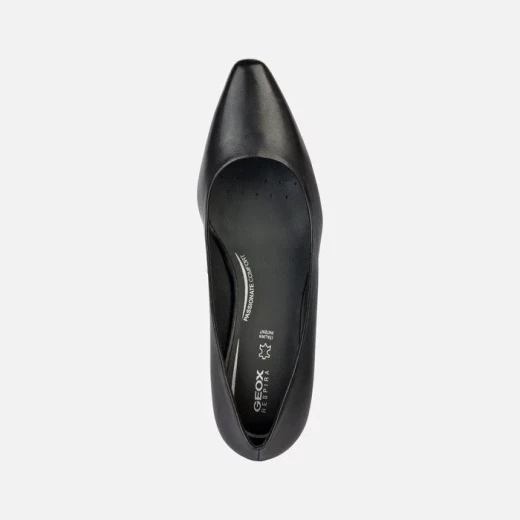 Geox Giselda Woman Black Nappa Leather Court Shoes Mid Heel Breathable for City Dressing Autumn Winter 40 - Geox - Image 5