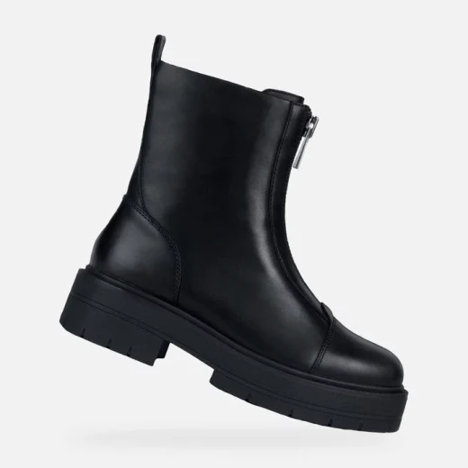 Geox Spherica EC7 Women's Ankle Boots Black Leather Front Zip Comfortable Breathable Cushioning Lug Sole Size 36 City Lifestyle Fast Delivery Easy Exchange Geox Spherica EC7 Women's Ankle Boots Black Leather Front Zip Comfortable Breathable Cushioning Lug Sole Size 36 City Lifestyle Fast Delivery Easy Exchange