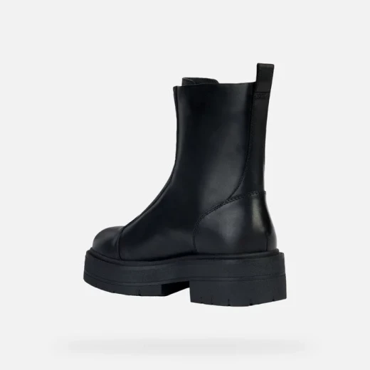 Geox Spherica EC7 Women's Ankle Boots Black Leather Front Zip Comfortable Breathable Cushioning Lug Sole Size 36 City Lifestyle Fast Delivery Easy Exchange - Geox - Image 4
