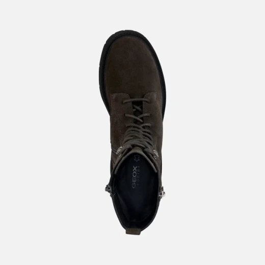 Geox Spherica EC7 Woman's Ankle Boots in Dark Grey, Size 40, Featuring Side-Zip Closure, Breathable Design, Ultra-Cushioning, Suede Construction, and Modern Lug Sole for City Wear - Geox - Image 5