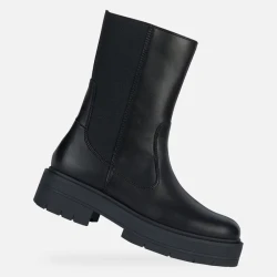 Geox Spherica EC7 Woman's Black Ankle Boot Ultra Cushioned Breathable Leather Chelsea Biker Design Modern Sophisticated Everyday Wear Size 41 Comfort Fast Delivery Easy Exchange