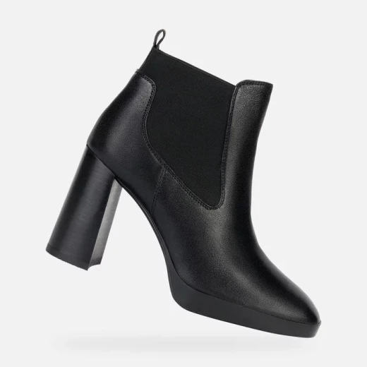 حذاء كاحل نسائي من جلد جيوكس تيولادا أسود بكعب وتدي، مقاس 41، تصميم مريح وتهوية ممتازة. سهل الارتداء بفضل اللوحة الجانبية المرنة. مثالي من المكتب للعشاء. - جيوكس - Image 2