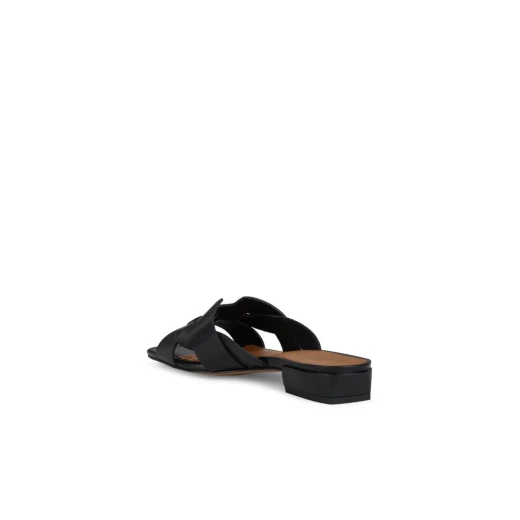 Geox New Eraklia 15 Women's Flat Sandals in Black, Size 37: Lightweight Leather Summer Footwear for Comfort and Breathability, Ideal for City Wear, D4580A - Geox - Image 5