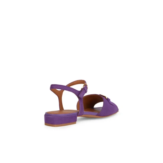 Geox New Eraklia 15 Woman's Flat Sandals in Purple, Size 39. Breathable Suede Design with Metal Detail. Elegant and Stylish for City Wear. Fast Delivery and Easy Exchange. - Image 4