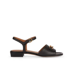 Geox New Eraklia 15 Woman's Flat Sandals Black 36 Tumbled Leather Breathable Lightweight Chic Metal Detail Everyday Wear Comfortable Stylish Footwear Fast Delivery Easy Exchange