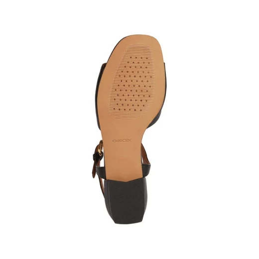 Geox New Eraklia 15 Woman's Flat Sandals Black 36 Tumbled Leather Breathable Lightweight Chic Metal Detail Everyday Wear Comfortable Stylish Footwear Fast Delivery Easy Exchange - Geox - Image 7