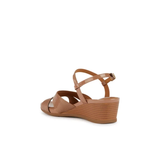 Marykarmen Woman Wedge Sandals Dark Skin 38 Breathable Lightweight - Geox - Image 4