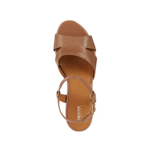 Marykarmen Woman Wedge Sandals Dark Skin 38 Breathable Lightweight - Geox - Image 6