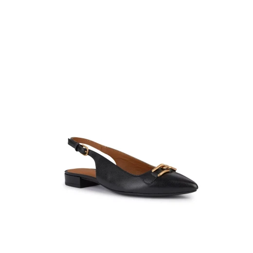 Geox Charyssa B Women's Slingback Ballerina Flats with Metal Embellishment, Breathable Nappa Leather, Perfect for City Lifestyle, Black, Size 37 - Geox - Image 3