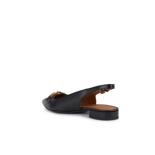 Geox Charyssa B Women's Slingback Ballerina Flats with Metal Embellishment, Breathable Nappa Leather, Perfect for City Lifestyle, Black, Size 37 - Geox - Image 4
