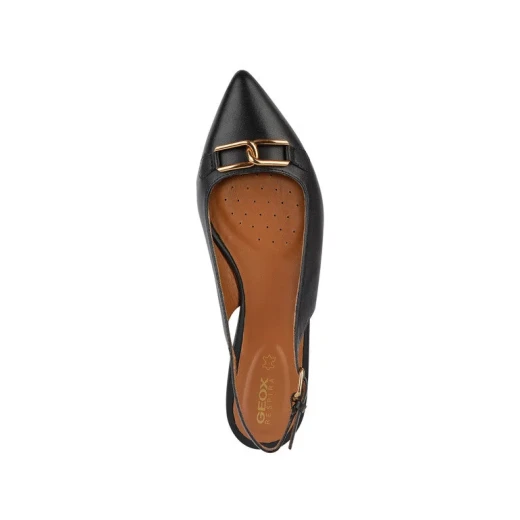 Geox Charyssa B Women's Slingback Ballerina Flats with Metal Embellishment, Breathable Nappa Leather, Perfect for City Lifestyle, Black, Size 37 - Geox - Image 6