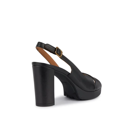 Walk Pleasure 85S Women's High Heel Sandal Black Leather Size 36 Comfortable Breathable Design Day to Night Wear for City Outings SKU D45B6C 00043 C9999 - Geox - Image 7