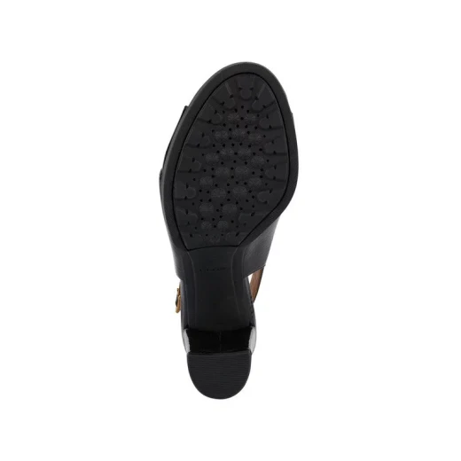 Geox Woman Walk Pleasure 85S Black Patent Leather Sandals for Women Size 36 High Heel Stylish Comfortable Breathable Lightweight Special Occasion Footwear - Geox - Image 7