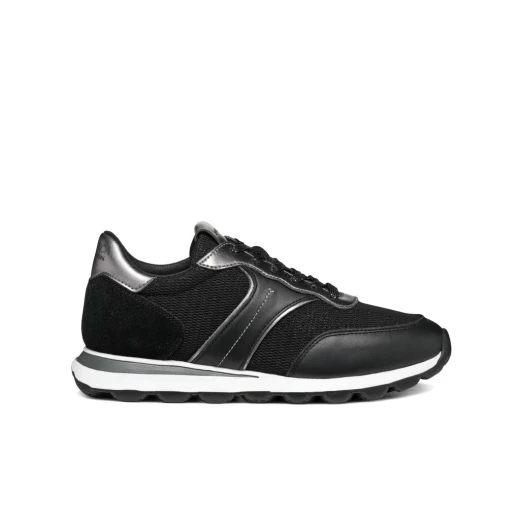 Geox Spherica VSERIES A Women's Sneakers Black 38 Lightweight Breathable Ultra Cushioning Retro Running Style Mesh Nappa Casual Urban Design Fast Delivery Easy Exchange - Geox - Image 2