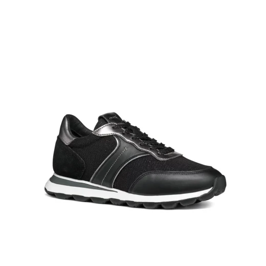 Geox Spherica VSERIES A Women's Sneakers Black 38 Lightweight Breathable Ultra Cushioning Retro Running Style Mesh Nappa Casual Urban Design Fast Delivery Easy Exchange - Geox - Image 3