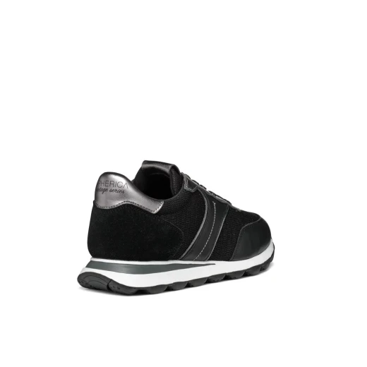 Geox Spherica VSERIES A Women's Sneakers Black 38 Lightweight Breathable Ultra Cushioning Retro Running Style Mesh Nappa Casual Urban Design Fast Delivery Easy Exchange - Geox - Image 5