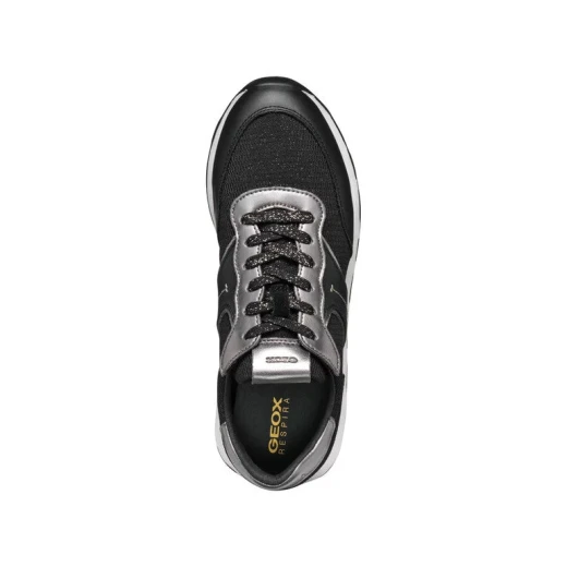 Geox Spherica VSERIES A Women's Sneakers Black 38 Lightweight Breathable Ultra Cushioning Retro Running Style Mesh Nappa Casual Urban Design Fast Delivery Easy Exchange - Geox - Image 6