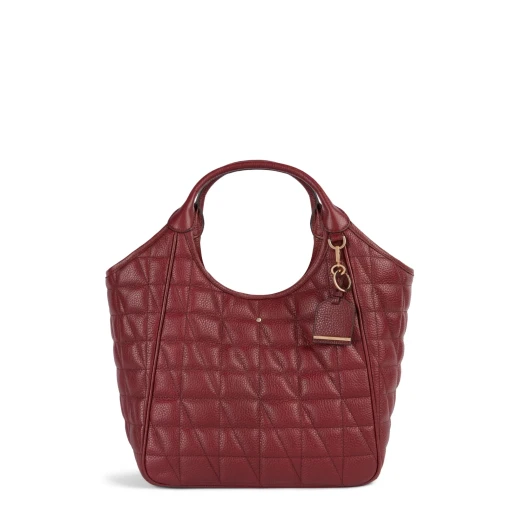 Demethri Woman Bordeaux Hobo Bag Quilted Leather 43cm x 32cm Stylish Shoulder Bag for Women with Soft Tumbled Leather and Classic Charm Perfect for Business and City Looks - Geox - Image 2
