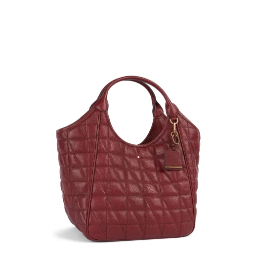 Demethri Woman Bordeaux Hobo Bag Quilted Leather 43cm x 32cm Stylish Shoulder Bag for Women with Soft Tumbled Leather and Classic Charm Perfect for Business and City Looks - Geox - Image 3