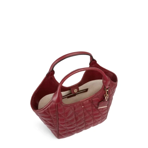 Demethri Woman Bordeaux Hobo Bag Quilted Leather 43cm x 32cm Stylish Shoulder Bag for Women with Soft Tumbled Leather and Classic Charm Perfect for Business and City Looks - Geox - Image 4