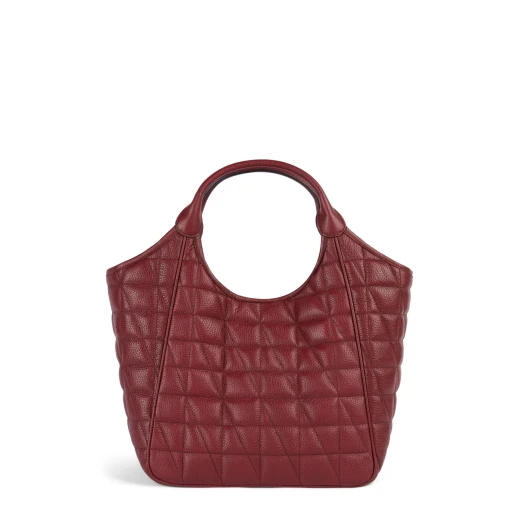 Demethri Woman Bordeaux Hobo Bag Quilted Leather 43cm x 32cm Stylish Shoulder Bag for Women with Soft Tumbled Leather and Classic Charm Perfect for Business and City Looks - Geox - Image 5