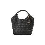 Demethri Woman's Black Hobo Bag: Large Quilted Leather Shoulder Bag, 43cm x 32cm, Stylish and Functional for City and Business Looks - Geox
