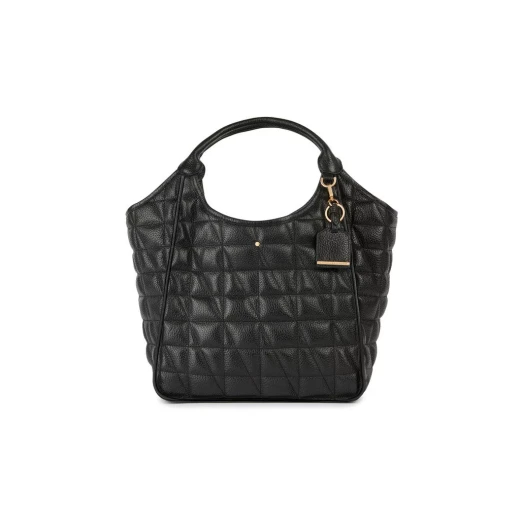 Demethri Woman's Black Hobo Bag: Large Quilted Leather Shoulder Bag, 43cm x 32cm, Stylish and Functional for City and Business Looks - Geox - Image 2