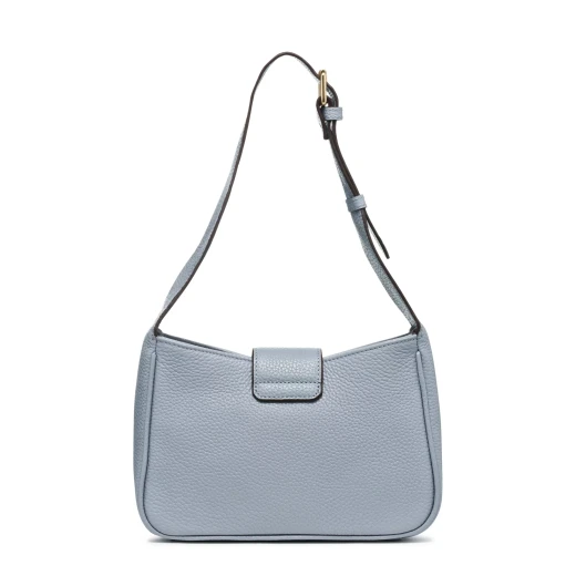 Solangy Woman Shoulder Bag Light Sky Tumbled Leather 24.5cm x 7cm x 15.7cm Adjustable Handle Turn Lock Closure Chic Formal City Styling D45KSA.00046.C4017 - Geox - Image 5