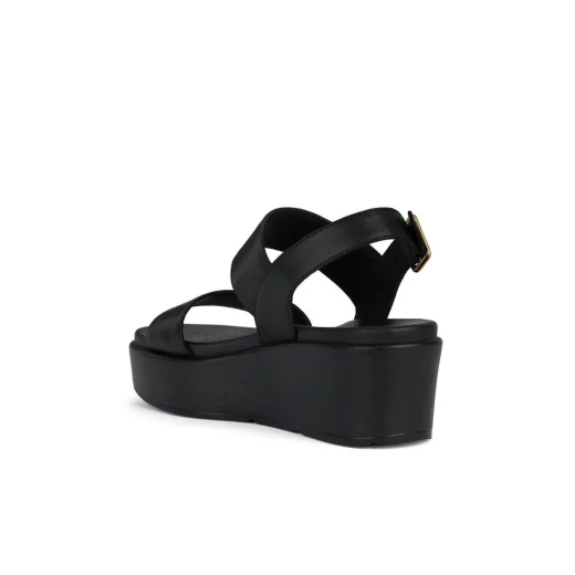 Geox Xand 2.2S Women's Leather Wedge Sandals Black Color Size 36 Comfortable and Breathable Design Summer Footwear Stylish City Styling D45M1A.00043.C9999 - Geox - Image 4