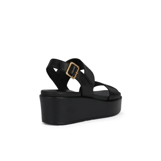 Geox Xand 2.2S Women's Leather Wedge Sandals Black Color Size 36 Comfortable and Breathable Design Summer Footwear Stylish City Styling D45M1A.00043.C9999 - Geox - Image 5