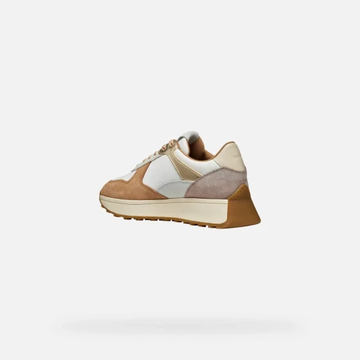 Amabel Woman Sneakers Off White 36 Breathable Suede Nappa Retro Running Shoe Design Comfortable Everyday Wear D45MDA.02285.C1375 Casual Styling 1 Pair - Geox - Image 8