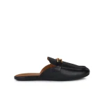 Geox Woman Palmaria Open Back Loafer Black Tumbled Leather Breathable Flats Slip On Shoes Size 37 Chic Decorative Detail Comfortable Design Easy Foot Entry Fast Delivery