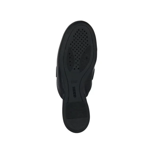 Geox Woman Palmaria Open Back Loafer Black Tumbled Leather Breathable Flats Slip On Shoes Size 37 Chic Decorative Detail Comfortable Design Easy Foot Entry Fast Delivery - Image 7