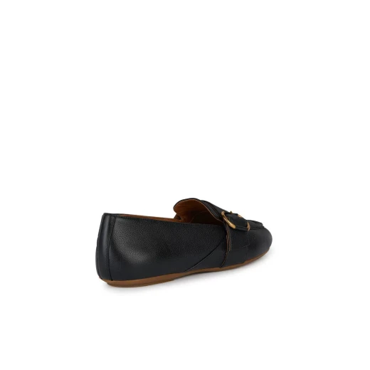 Geox Woman Palmaria Loafer Black Leather Slip On 38 Featuring Decorative Strap with Metal Buckle Lightweight and Breathable Design for Women's Footwear Comfortable Urban Style - Image 4