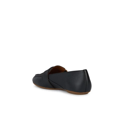 Geox Woman Palmaria Loafer Black Leather Slip On 36 Lightweight Breathable Design Decorative Strap Metal Buckle Classic Formal Urban Style Easy Exchange Fast Delivery - Image 5