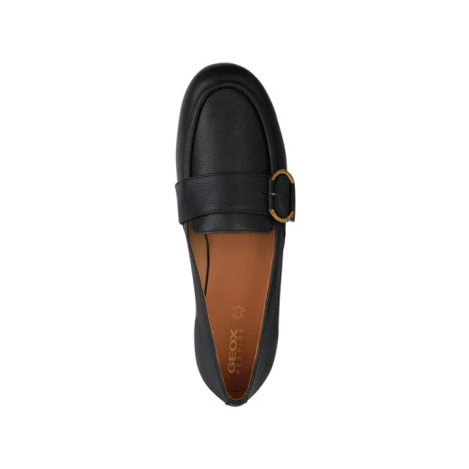Geox Woman Palmaria Loafer Black Leather Slip On 36 Lightweight Breathable Design Decorative Strap Metal Buckle Classic Formal Urban Style Easy Exchange Fast Delivery - Image 7