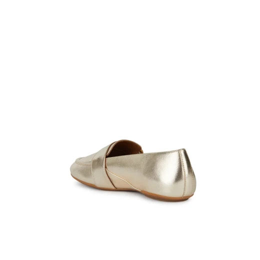 Geox Woman Palmaria Loafer Light Gold Metallic Leather 36 Featuring Breathable Comfort and Stylish Design Decorative Strap Buckle Fast Delivery Easy Exchange - Image 5