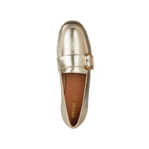 Geox Woman Palmaria Loafer Light Gold Metallic Leather 36 Featuring Breathable Comfort and Stylish Design Decorative Strap Buckle Fast Delivery Easy Exchange - Image 6