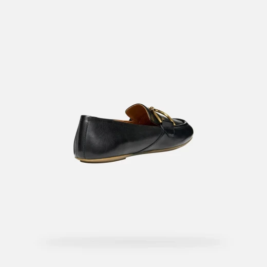 Palmaria Woman Black Loafer Comfortable Breathable Nappa Leather City Style Shoe with Metal Embellishment Size 37 for Office Looks Modern Classic Design - Geox - Image 10
