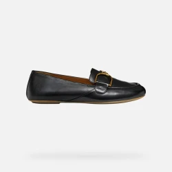 Palmaria Woman Black Loafer Comfortable Breathable Nappa Leather City Style Shoe with Metal Embellishment Size 37 for Office Looks Modern Classic Design