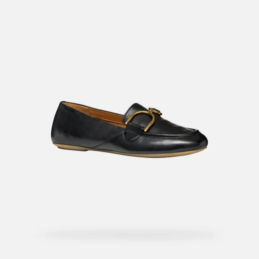 Palmaria Woman Black Loafer Comfortable Breathable Nappa Leather City Style Shoe with Metal Embellishment Size 37 for Office Looks Modern Classic Design - Geox - Image 4