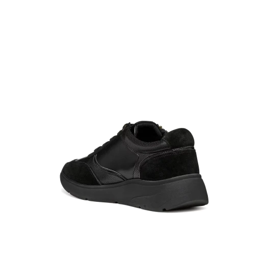 Cristael Woman's Low Sneakers Black 38 Featuring Side Zip Closure, Breathable Design, and Leather Effect & Suede Construction for Casual Wear and Easy On Off Style. - Cristael - Image 3