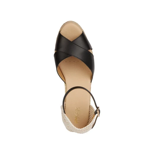 Geox Gelsa Low Women's Espadrille Sandals Black, Size 36. Summer-Ready Comfort with a Jute-Effect Wedge, Ankle Strap, and Breathable Nappa Upper. Perfect for City Lifestyle. - Geox - Image 7
