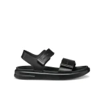 XAN2S Woman's Sporty Sandals in Black, Size 40: Lightweight and Breathable Leather Design with Easy Foot Entry for Everyday Comfort and a Modern Vibe. Perfect for Casual Outings. - Geox