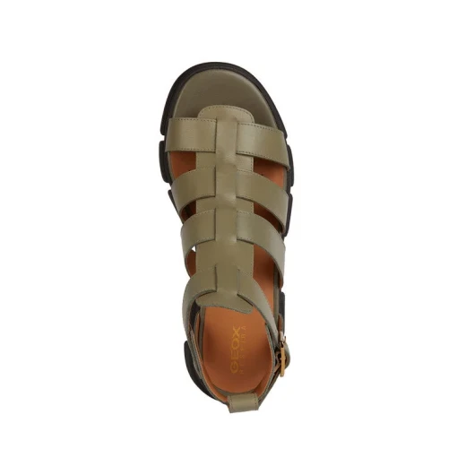 Geox Lisbona Women's Metropolitan Sandal with Ankle Strap in Sage, Size 38. Chunky Sole Design for Superior Comfort and Breathability. Plain Leather Upper. D45PSB.00043.C3016 - Lisbona - Image 6